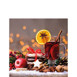 Papieren Kerstservet AB 25x25cm CHRISTMAS GLUHWEIN