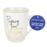 Beker Portmeirion Tekst PASSING TIME BEFORE WINE 0,34 Ltr. met goud letters Beker Portmeirion Tekst PASSING TIME BEFORE WINE 0,34 Ltr. met goud letters