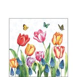 Papieren servetten AB 25x25cm p/20 TULIPS & MUSCARI Tulpen en blauwe druifjes Papieren servetten AB 25x25cm p/20 TULIPS & MUSCARI Tulpen en blauwe druifjes