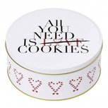 Cookie trommel ALL YOU NEED IS ...rond 17CM wit