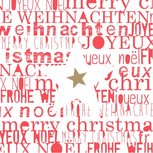 Papieren Kerstservet Raeder 33x33cm CHRISTMAS Kerstwensen in rode letters