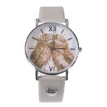 WRENDALE horloge BIRDS OF A FEATHER Owls Watch siilver finish grijs band
