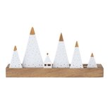 Raeder Light object FIRS TREES kaarshouder Acasiahout met biscuit porselein Kerstbomen Raeder Light object FIRS TREES kaarshouder Acasiahout met biscuit porselein Kerstbomen