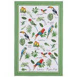 Theedoek katoen TROPICAL BIRDS design by Madeleine Floyd