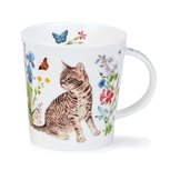 Dunoon beker FLORAL CATS Tabby Lomond 320ml bruin gevlekte katten en bloemen Dunoon beker FLORAL CATS Tabby Lomond 320ml bruin gevlekte katten en bloemen