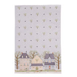 Wrendale theedoek katoen HOME SWEET HOME straat met huizen Wrendale theedoek katoen HOME SWEET HOME straat met huizen