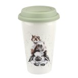 WRENDALE Travel Mug PIGGY IN THE MIDDLE reisbeker 0,31L dieren Konijn Cavia Muis WRENDALE Travel Mug PIGGY IN THE MIDDLE reisbeker 0,31L dieren Konijn Cavia Muis