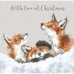 Wrendale 8 Luxury Christmas Cards SNOWFLAKE fox luxe Kerstkaarten jonge vosjes in de sneeuw Wrendale 8 Luxury Christmas Cards SNOWFLAKE fox luxe Kerstkaarten jonge vosjes in de sneeuw