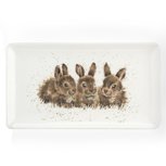 WRENDALE Rectangular Plate schaaltje 20cm DAISY CHAIN (RABBITS) drie jonge konijnen WRENDALE Rectangular Plate schaaltje 20cm DAISY CHAIN (RABBITS) drie jonge konijnen