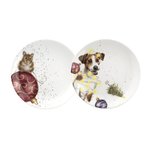 Royal Worcester WRENDALE Christmas Side Plate MOUSE & DOG 16,5cm s/2 Kerst Muis en Hond Royal Worcester WRENDALE Christmas Side Plate MOUSE & DOG 16,5cm s/2 Kerst Muis en Hond