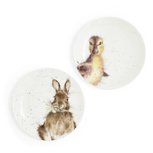 WRENDALE Side Plate 16,5cm  BUNNY/DUCKLING s/2 konijn en eend WRENDALE Side Plate 16,5cm  BUNNY/DUCKLING s/2 konijn en eend