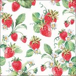 Papieren servetten AB 33x33cm GARDEN STRAWBERRIES tuin Aardbeien plantjes Papieren servetten AB 33x33cm GARDEN STRAWBERRIES tuin Aardbeien plantjes