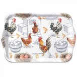 Ambiënte Tray 21x13cm CHICKEN FARM dienblad kippen boerderij Ambiënte Tray 21x13cm CHICKEN FARM dienblad kippen boerderij