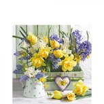 Servet AB 25x25cm p/20 MIX OF FLOWERS Narcis en Hyacinth Servet AB 25x25cm p/20 MIX OF FLOWERS Narcis en Hyacinth