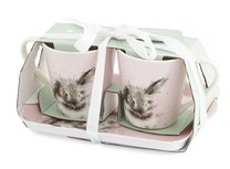 WRENDALE 3dlg Mug & Tray set BATHTIME pink konijn Rosie