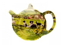 Theezakhouder theetip Country Life COLLIE & SHEEP boerderij met Schotse Collie en schapen Theezakhouder theetip Country Life COLLIE & SHEEP boerderij met Schotse Collie en schapen