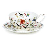 Kop en schotel wijd T4O 0,25L SECRET WOOD Vogels eekhoorn muis en vlinders