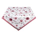 Tafelkleed katoen 130x180cm ROSES met roze en dieprode bloemen en rand Tafelkleed katoen 130x180cm ROSES met roze en dieprode bloemen en rand