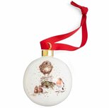 XMAS Bauble 6,6cm WRENDALE A CHRISTMAS CAROL Bosdieren Uil en Roodborstje zingen Kerstliederen LE 2021 XMAS Bauble 6,6cm WRENDALE A CHRISTMAS CAROL Bosdieren Uil en Roodborstje zingen Kerstliederen LE 2021