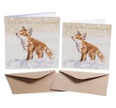Wrendale Designs Card Box Set 8 Kerstkaarten LET IT SNOW vosje in de sneeuw Wrendale Designs Card Box Set 8 Kerstkaarten LET IT SNOW vosje in de sneeuw