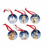 XMAS Wrendale Designs set/6 Kerstboomhangers 7cm Wrendale NATIVITY Kerststal dieren XMAS Wrendale Designs set/6 Kerstboomhangers 7cm Wrendale NATIVITY Kerststal dieren