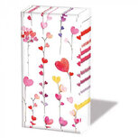 Papieren zakdoekjes AB p/10 HEARTS GARLANDS guirlande van hartjes