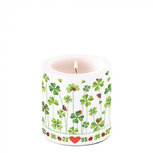 Ambiente Kaars Candle Small GOOD LUCK 35hrs tuin Klavertjes vier en harten