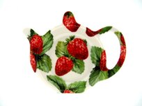 Theezakhouder theetip M STRAWBERRY FIELD aardbeienveld rood