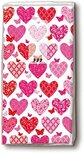 Papieren zakdoekjes P+D p/10 HEARTS HEARTS HEARTS strengen met rode harten