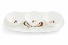 WRENDALE 3 Bowls and Tray set LETTUCE BE FRIENDS Konijn Cavia en Hamster WRENDALE 3 Bowls and Tray set LETTUCE BE FRIENDS Konijn Cavia en Hamster