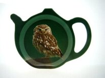 Theezakhouder kunststof theetipje STEENUIL birds nachtvogels Uil