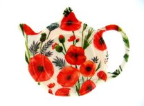 Theezakhouder theetipje POPPY FIELD rood kleurende bloem Klaproos