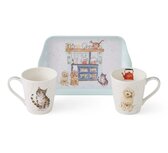 Wrendale Desings 3-dlg Mug & Tray set COUNTRY KITCHEN Cat en Dog kat en hond in de keuken Wrendale Desings 3-dlg Mug & Tray set COUNTRY KITCHEN Cat en Dog kat en hond in de keuken