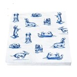 Papieren servet Heinen Delftware 33x33cm p/20 Teckel NHAAN blauwe tekkels Papieren servet Heinen Delftware 33x33cm p/20 Teckel NHAAN blauwe tekkels