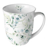 Ambiënte fine bone China mug beker 400ml EUCALYPTUS ALL OVER Eucalyptus bladeren groen/grijs Ambiënte fine bone China mug beker 400ml EUCALYPTUS ALL OVER Eucalyptus bladeren groen/grijs