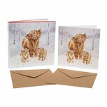 Wrendale Designs Card Box set 8 Kerstkaarten A HIGHLAND CHRISTMAS Cow and Calves in de sneeuw Wrendale Designs Card Box set 8 Kerstkaarten A HIGHLAND CHRISTMAS Cow and Calves in de sneeuw
