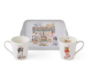 WRENDALE Christmas Mug & Tray set NO PLACE LIKE HOME Dog and Cat 2 bekers en dienblaadje Hond en Kat tijdens Kerstmis WRENDALE Christmas Mug & Tray set NO PLACE LIKE HOME Dog and Cat 2 bekers en dienblaadje Hond en Kat tijdens Kerstmis