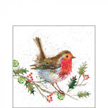 Papieren servetten AB 25x25cm WINTER ROBIN p/20 vogels Roodborstjes Papieren servetten AB 25x25cm WINTER ROBIN p/20 vogels Roodborstjes