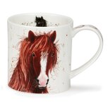 Dunoon mug model Orkney SHAGGY TAILS HORSE 350ml Paard en veulen op de achterzijde 