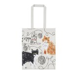 PVC medium shopper Boodschappentas Lange hengsels FELINE FRIENDS Katten en bolletjes wol  gevoerd