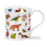 DUNOON beker Bute WILD LIFE vogels en bosdieren by Kate Mawdsley