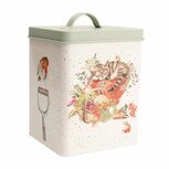 Vierkante trommel Garden Storage Tin WrendaleDesigns voor voer zaad of bloembollen