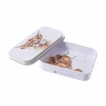 Wrendale Designs Mini gift tin DAISY COO Cow geschenkdoosje blikje Highland Cow met Margrieten en Korenbloemen