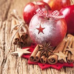 Papieren Kerstservet AB 33x33cm STAR ON APPLE