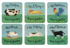 Pimpernel DANS LE JARDIN Onderzetters s/6 Chanticleer Pimpernel DANS LE JARDIN Onderzetters s/6 Chanticleer