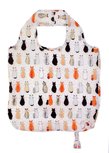 Roll-up Bag Tas opvouwbaar CATS IN WAITING katten met stip Roll-up Bag Tas opvouwbaar CATS IN WAITING katten met stip