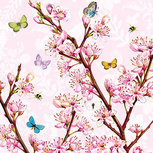 Papieren servet AB 25x25 p/20 BLOSSOM ROSE bloesem