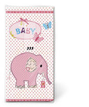 Papieren zakdoekjes P+D p/10 IT'S A GIRL geboorte meisje