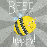 Papieren servet BEEE HAPPY 33x33cm P+D p/20 Bijtje  Papieren servet BEEE HAPPY 33x33cm P+D p/20 Bijtje