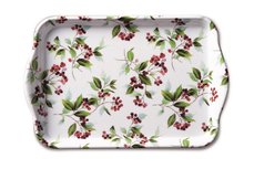 Ambiënte Tray 21x13cm WINTER FOLIAGE Hulst met rode bessen
